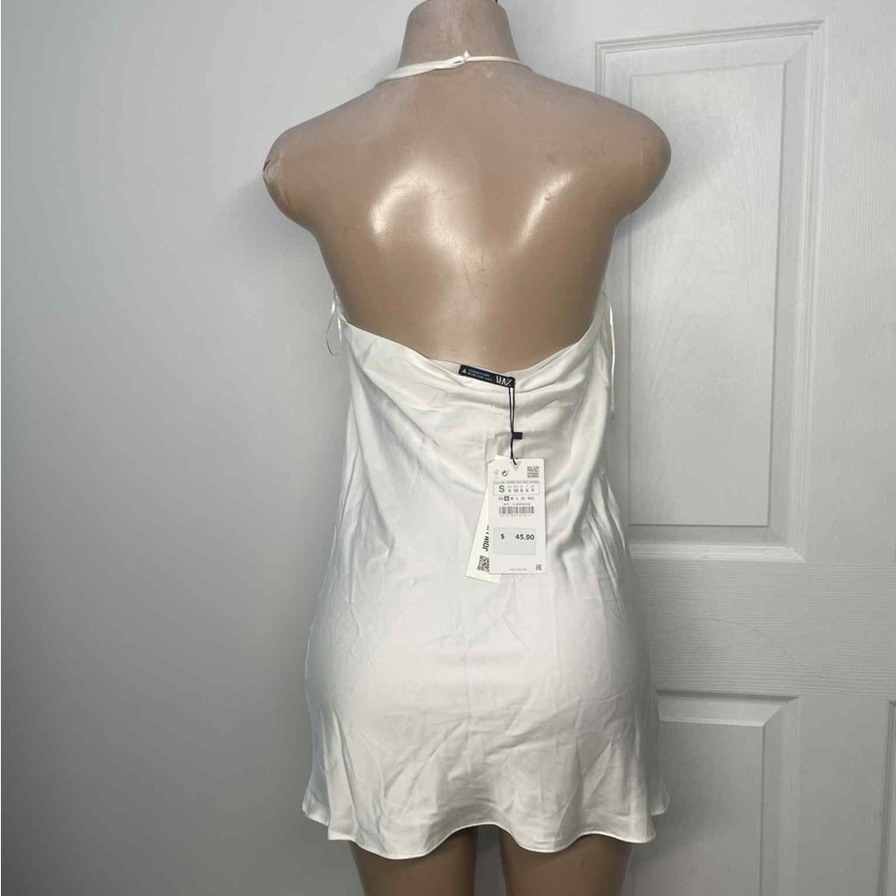 Zara Cream Halter Slip Dress - Picture 2 of 6
